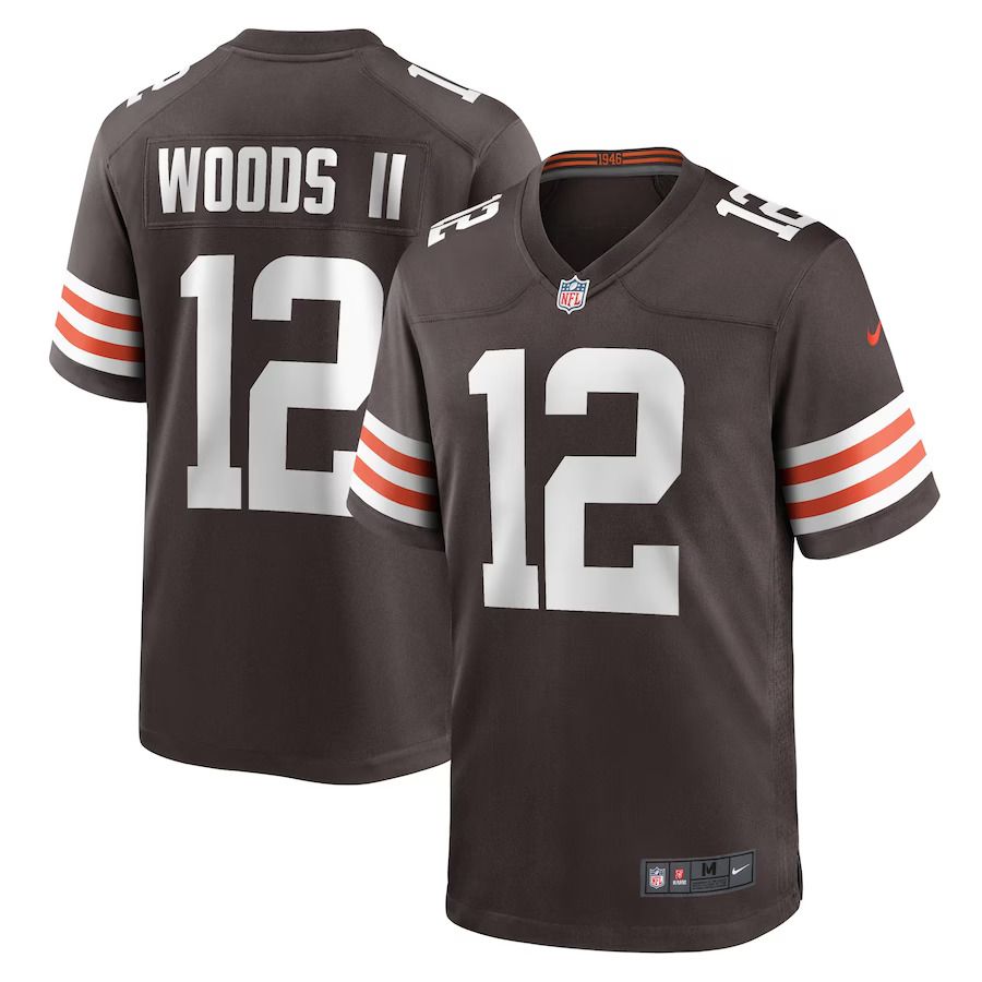 Men Cleveland Browns #12 Michael Woods II Nike Brown Game Player NFL Jersey